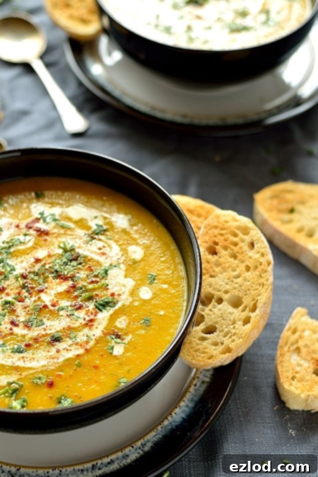 Carrot and coriander soup - healthy, filling, quick and easy to make and utterly delicious!