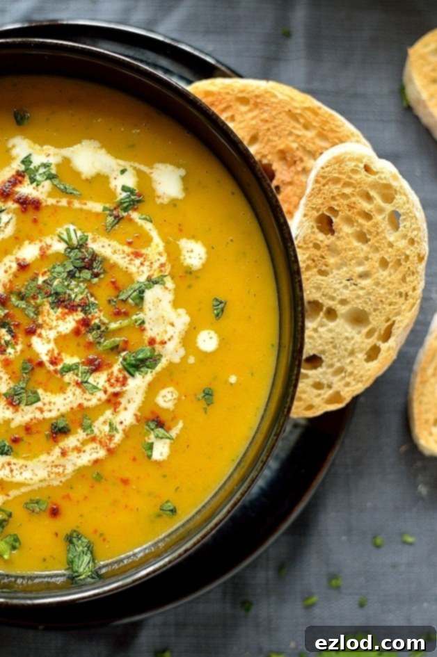 Carrot and coriander soup - healthy, filling, quick and easy to make and utterly delicious!