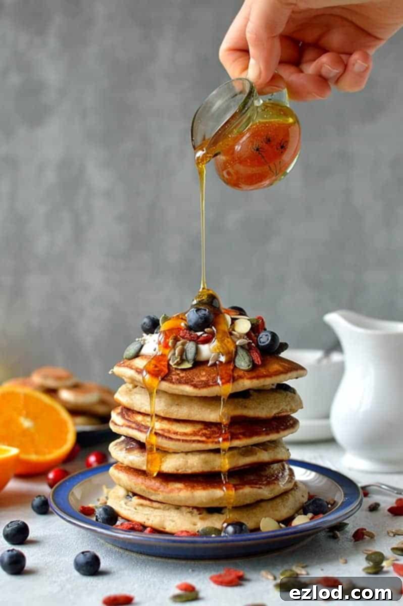 Healthy superfood pancakes - an indulgent breakfast that is packed full of nutritious ingredients, eating healthily doesn't need to be boring!
