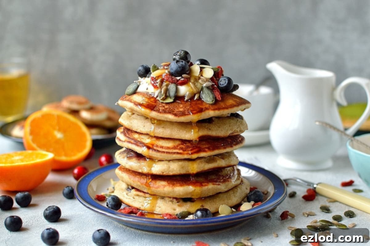 Nutrient-Packed Superfood Pancakes 3 Healthy superfood pancakes - an indulgent breakfast that is packed full of nutritious ingredients, eating healthily doesn't need to be boring!