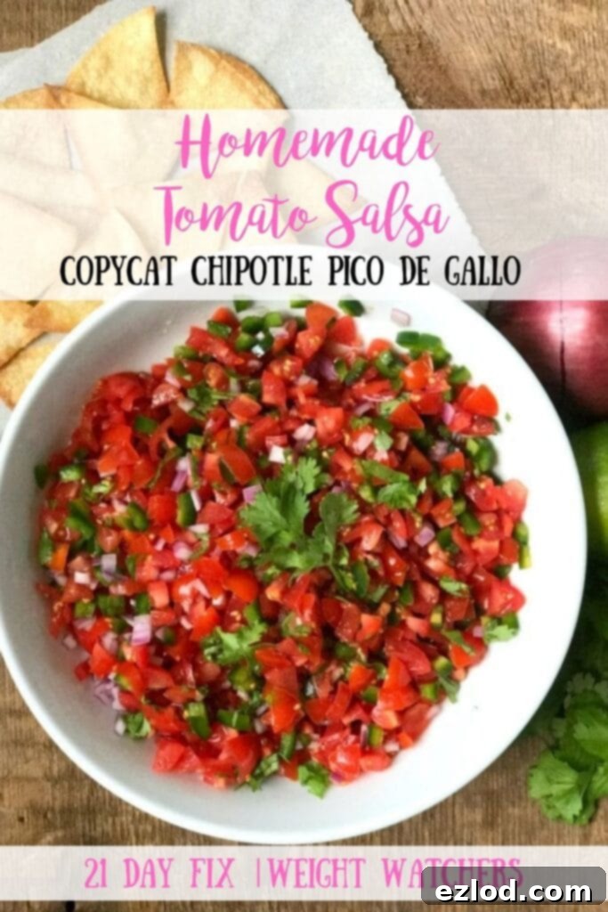 21 Day Fix Homemade Salsa in a Bowl with Dippers