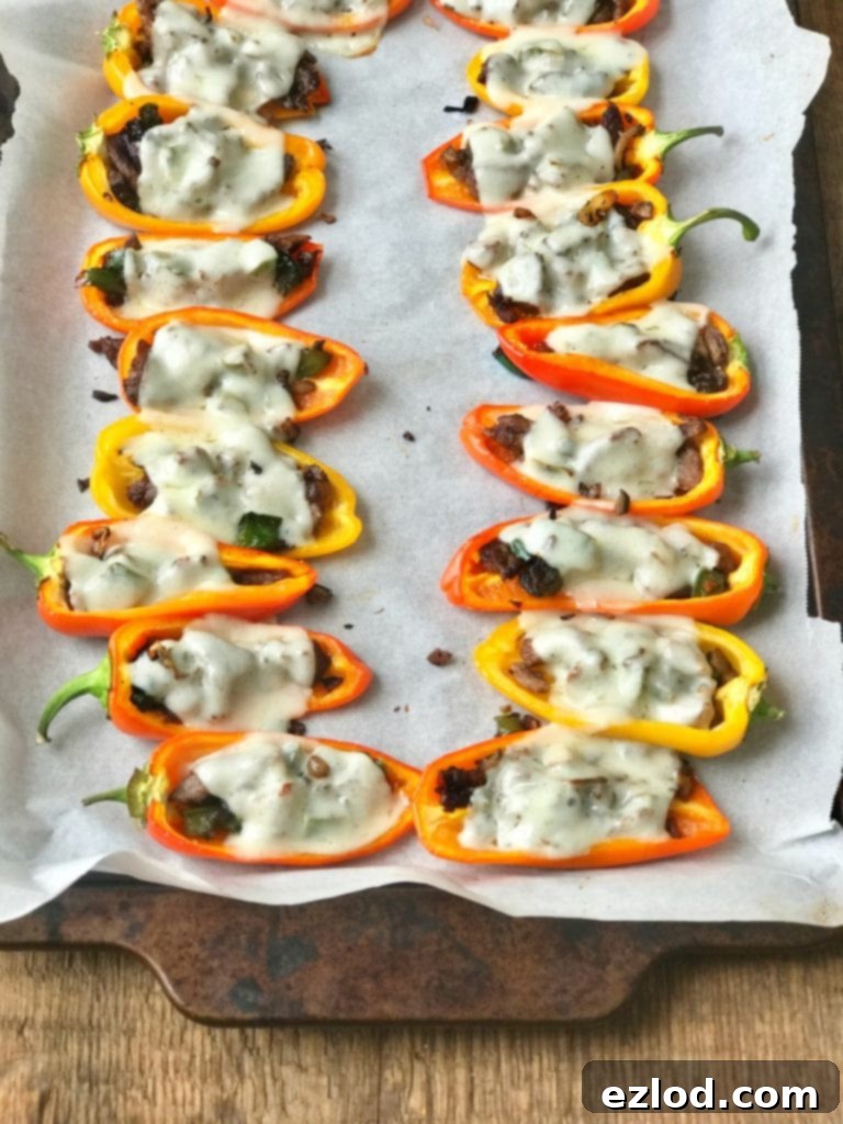 21 Day Fix Mini Philly Cheesesteak Stuffed Pepper Nachos |Confessions of a Fit Foodie