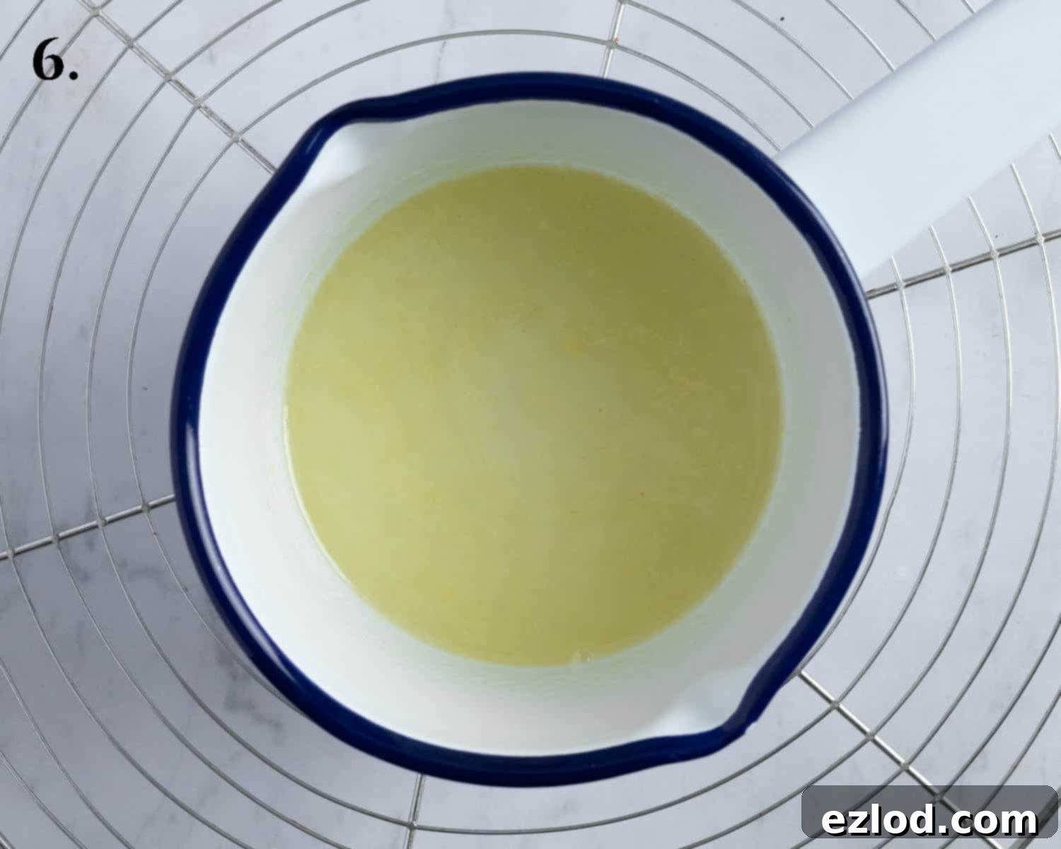 Step 6, the lemon syrup in a pan.