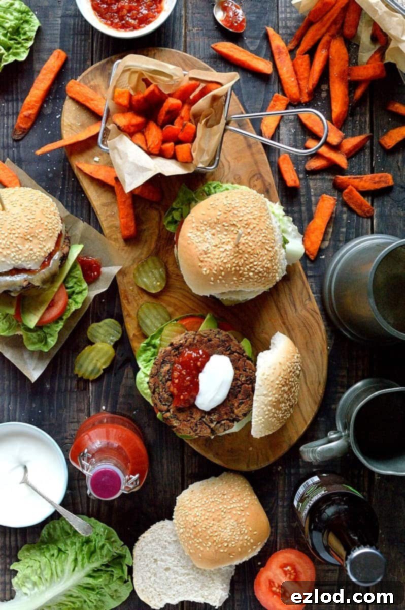 Close-up of a perfectly cooked black bean burger patty, showcasing its firm texture and appealing color.