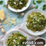 Spaghetti with lemon rocket and walnut pesto, asparagus, peas and goats cheese - quick, easy and perfect for Spring!