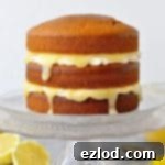 Vegan lemon curd layer cake - easy vegan lemon cake with vegan lemon curd and vegan lemon buttercream.