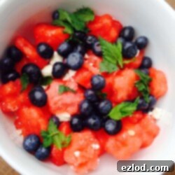 Watermelon Feta Blueberry Salad {21 Day Fix Recipe} | Confessions of a Fit Foodie