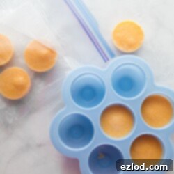 Frozen Cheese sauce in silicone molds