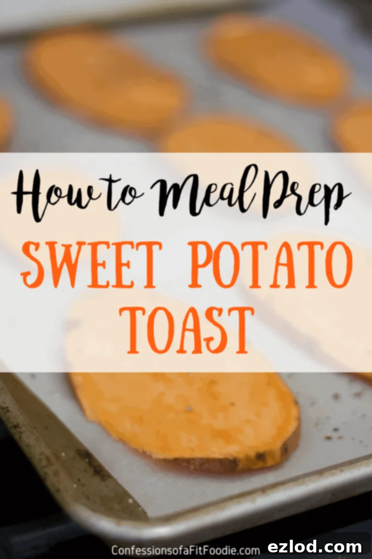 How to Meal Prep Sweet Potato Toast: An easy step-by-step tutorial on how to cook sweet potato toast in large batches for meal prep purposes, perfect for quick and healthy breakfasts or as a bread alternative.