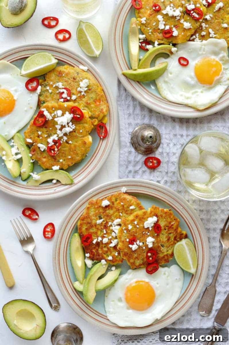 Delicious Sweetcorn and Feta Fritters, golden brown and ready to eat, a perfect quick and easy meal for any time of day.