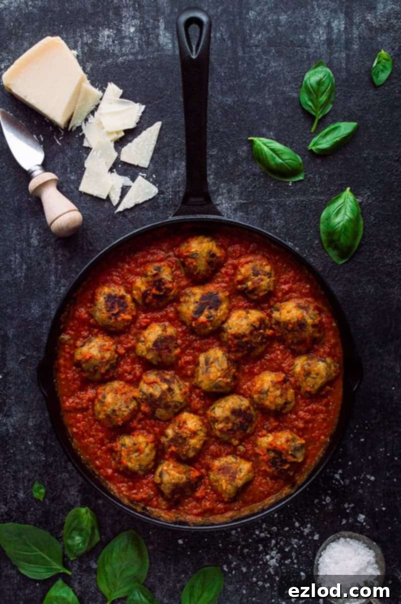 Vegetarian mushroom meatballs - these moist, herby, delicious meatless 'meatballs' taste amazing with tomato sauce and pasta and are the perfect healthy comfort food.