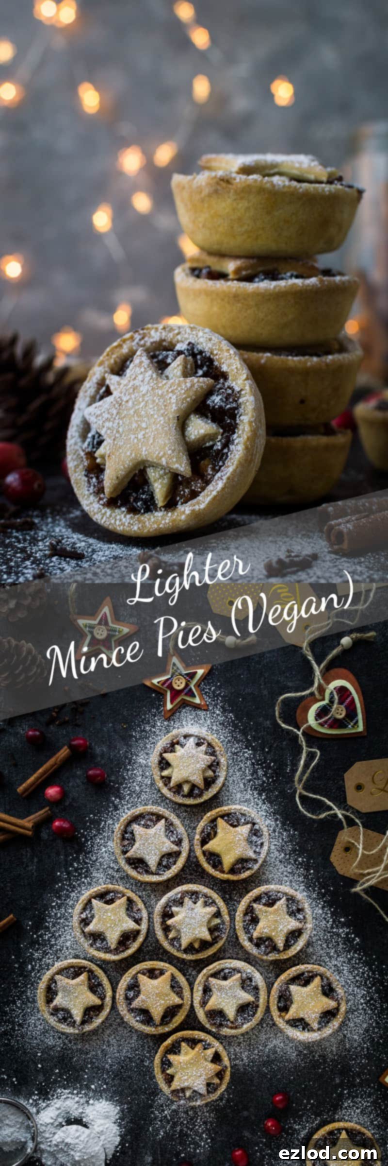 Guilt-Free Vegan Mince Pies 2 Lighter mince pies - you can enjoy a festive mince pie even if you are trying to cut down on the sweet stuff as these ones have no added sugar, are lower in calories and vegan too!