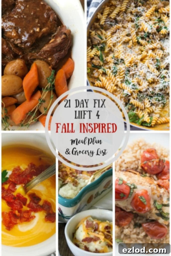 In honor of the first week of fall, I have gathered a few “almost fall” dinner recipes to get us through to cooler temps and lower humidity! This Fall Inspired Meal Plan is perfect for the 21 Day Fix and for Liift 4, and I also included a Grocery List to make your life easier! 21 Day Fix Meal Plan | 21 Day Fix Fall Meal Plan | 21 Day Fix Grocery List | Healthy Meal Plan | Fall Meal Plan #confessionsofafitfoodie #21dayfix #Liift4 #healthymealplan