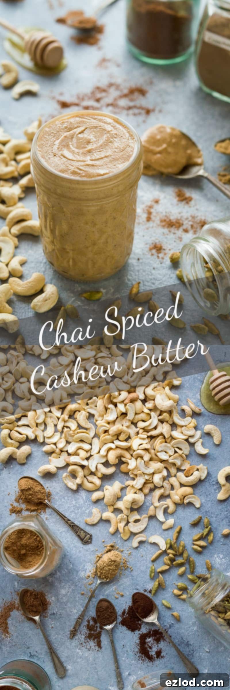 Chai spiced cashew nut butter - smooth, creamy, lightly spiced and utterly addictive! #vegan #healthy