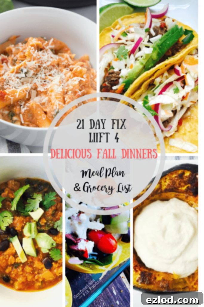 47 Delicious Fall Dinners Week 3 LIIFT4 21 Day Fix Meal Plan and Grocery List 2 21 Day Fix and LIIFT4 Fall Meal Plan with Grocery List
