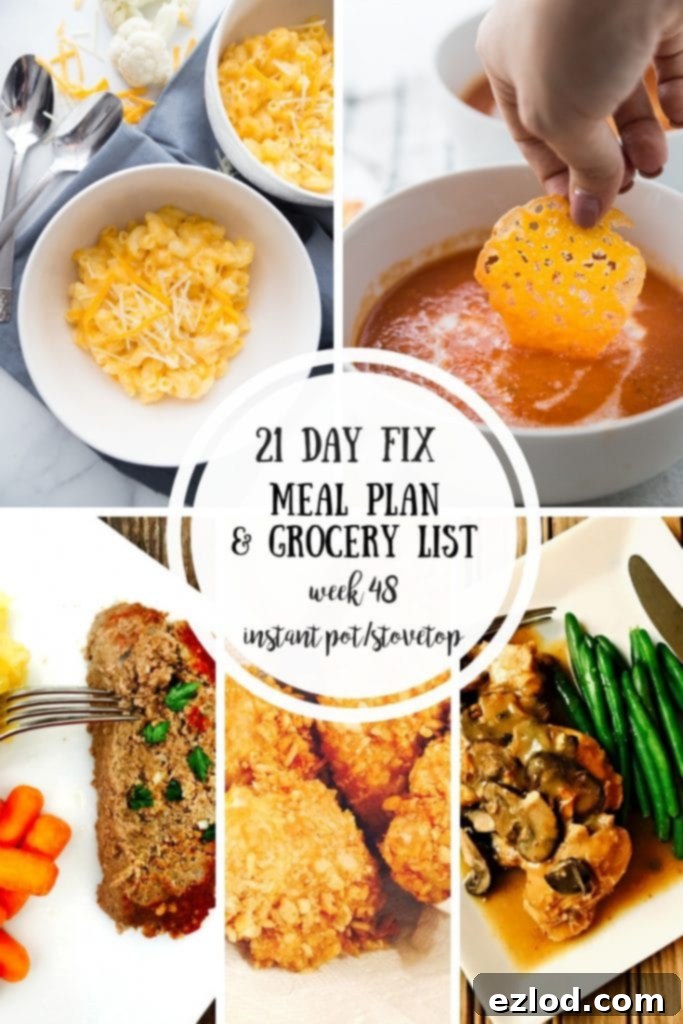 This 21 Day Fix Meal Plan & Grocery List has 5 delicious dinners for you, plus ideas for yummy sides! The best part? All of these can be made in your Instant Pot! Don’t have an IP? I’ve gotcha covered with crockpot/stovetop directions! 21 Day Fix Meal Plan | 21 Day Fix Dinners | 21 Day Fix Grocery List | 21 Day Fix Instant Pot | Healthy Meal Plan #confessionsofafitfoodie #healthyinstantpot #21dayfixmealplan
