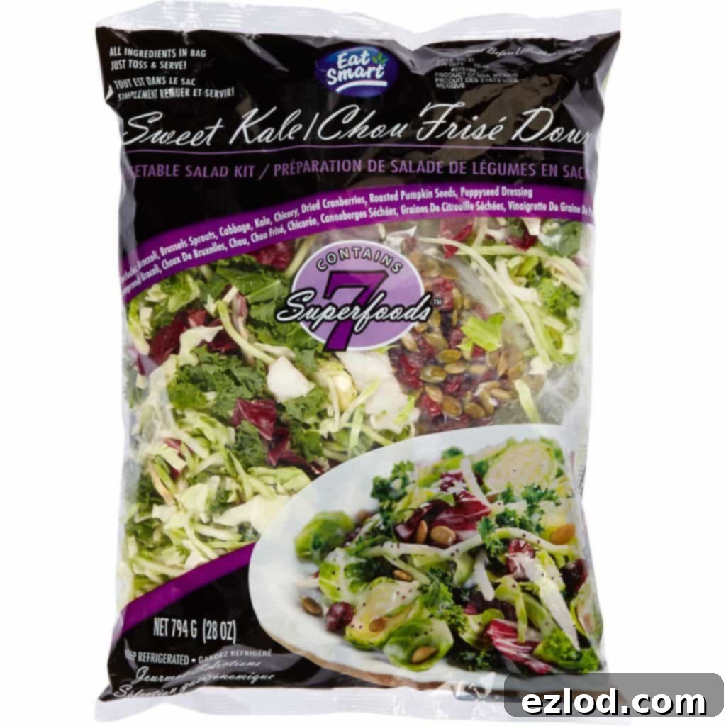 A bag of prepackaged salad mix found at Costco