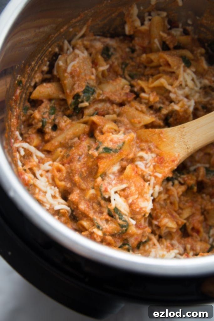 A selection of healthy Instant Pot dinners, including pasta dishes and pulled pork, for balanced meals.
