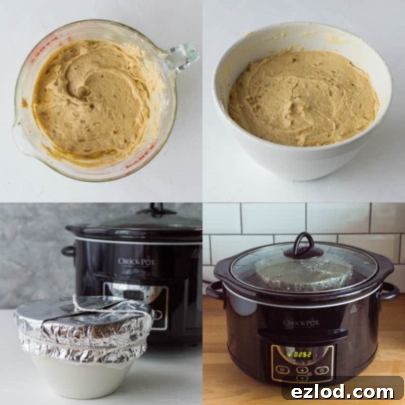 Visual guide showing key steps in preparing a delightful slow cooker steamed blood orange and ginger pudding recipe.