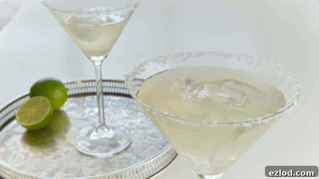 Lower sugar Splenda margarita mix in a salt-rimmed glass