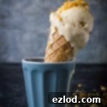 Hazelnut praline ice cream – rich and creamy vanilla ice cream filled with pieces of delectable hazelnut praline. Delicious all year round!