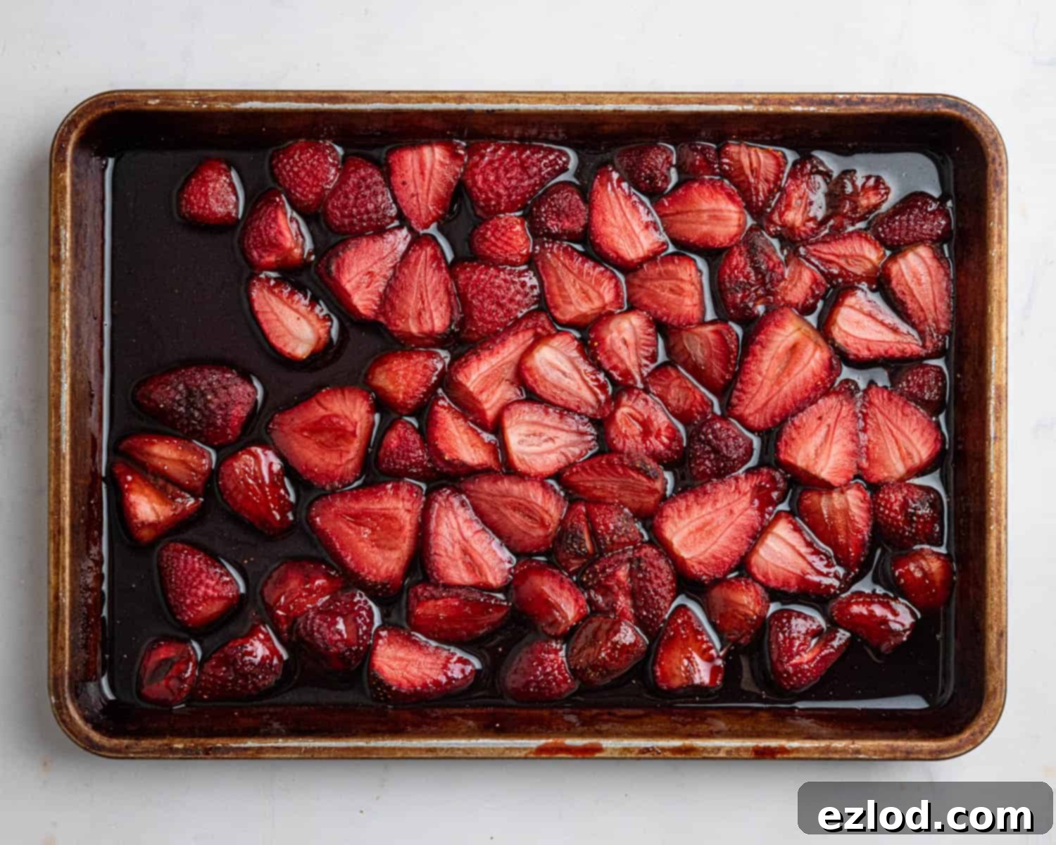 Step 1, the roasted strawberries.