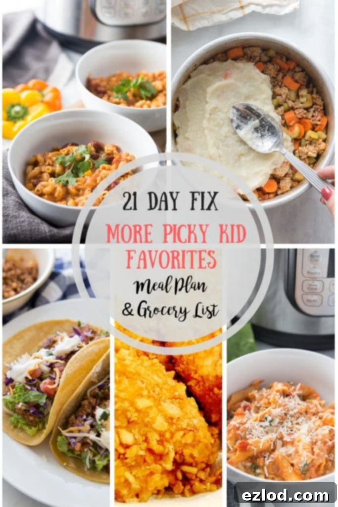 Delicious 21 Day Fix Meal Plan for Picky Kids - Family-Friendly Recipes. Find healthy, kid-approved dinners for your 21 Day Fix journey, including Instant Pot options. Perfect for families wanting to stay on track. #21df #21dayfix #confessionsofafitfoodie
