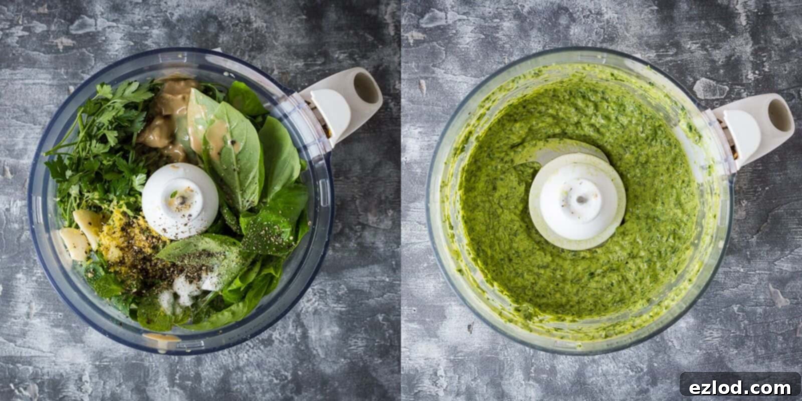 tahini herb dressing steps