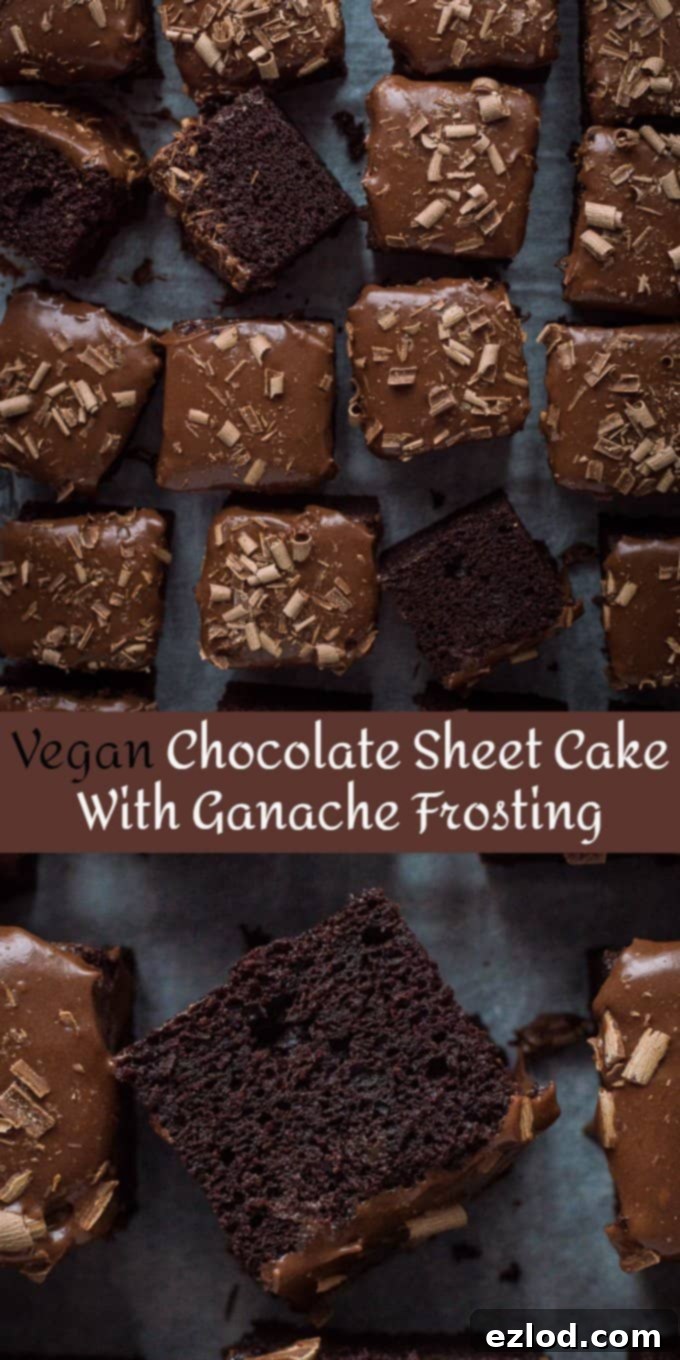 vegan chocolate sheet cake pinterest image