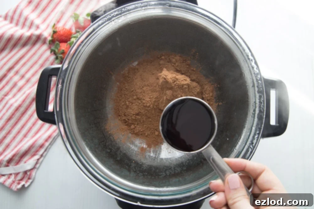 Making chocolate from cocoa powder in an Instant Pot double boiler