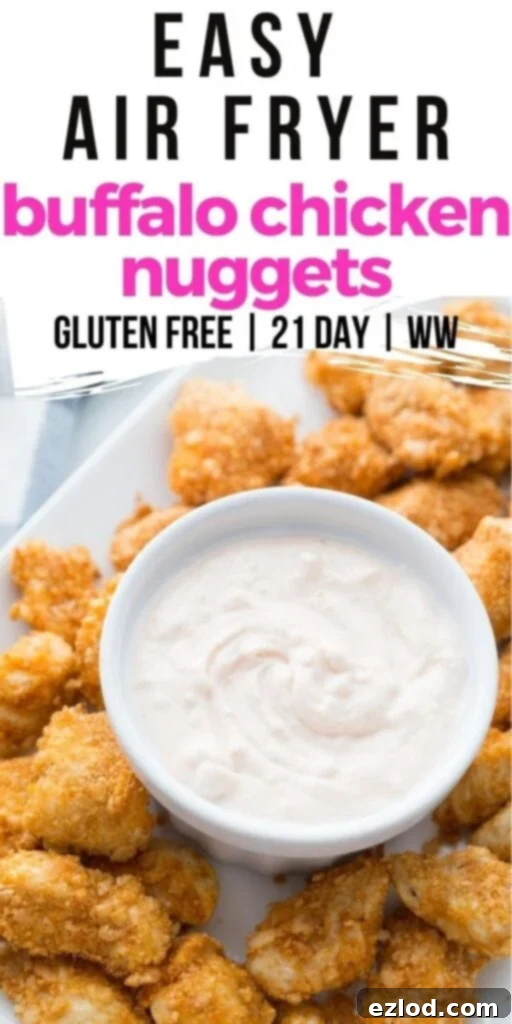 Photo Collage with text overlay Easy Air Fryer Buffalo Chicken Nuggets