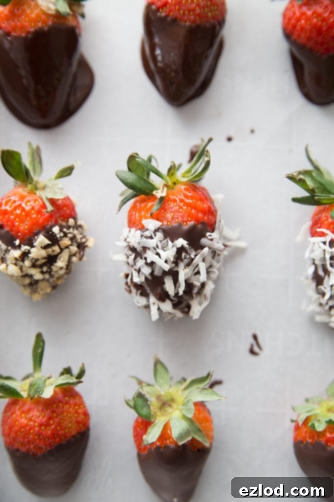 Healthy chocolate-covered strawberries, a perfect Ultimate Portion Fix dessert option, beautifully arranged.