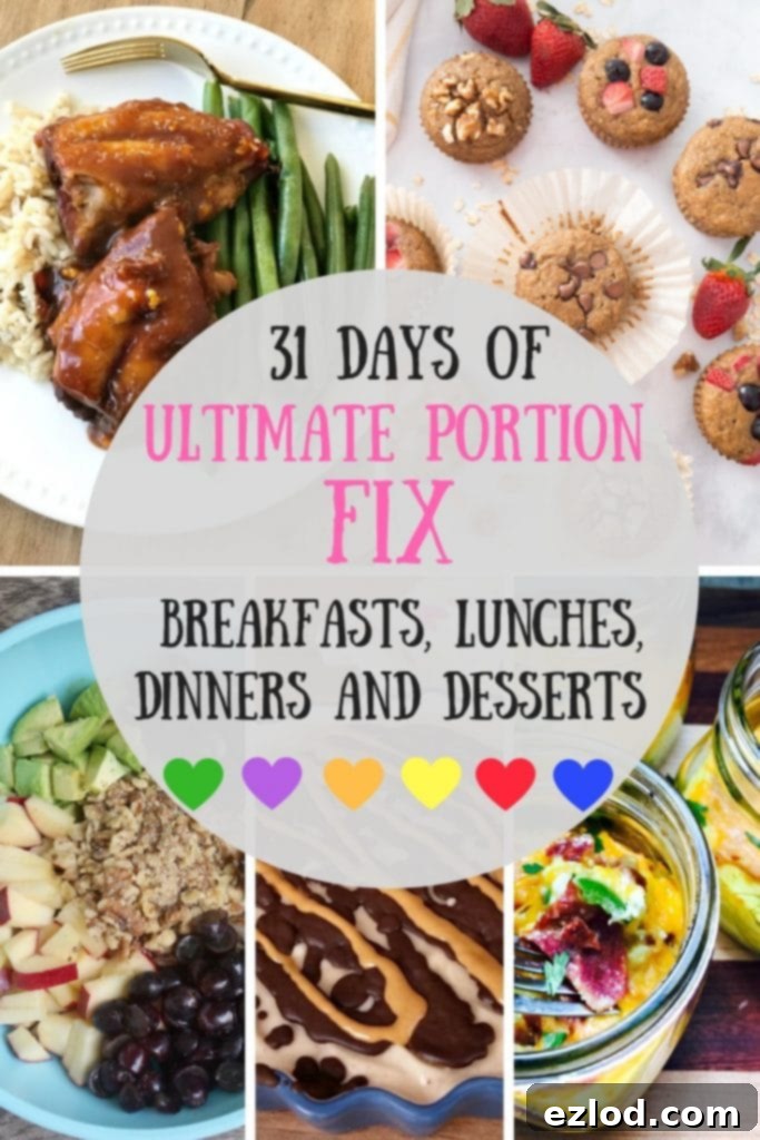 A beautifully presented, healthy Ultimate Portion Fix meal, featuring lean protein and fresh vegetables, showcasing ideal portion control for weight loss and wellness.