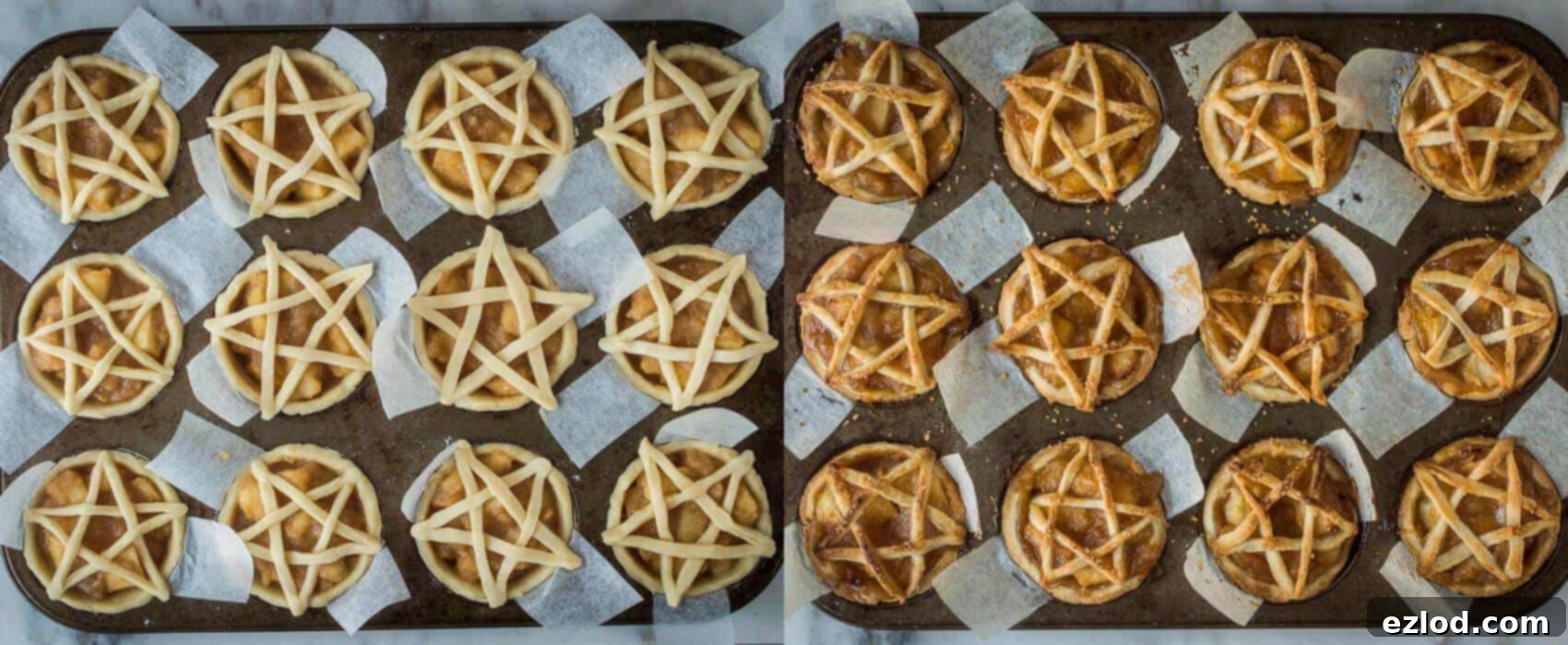 pentagram topped vegan apple pies step 5