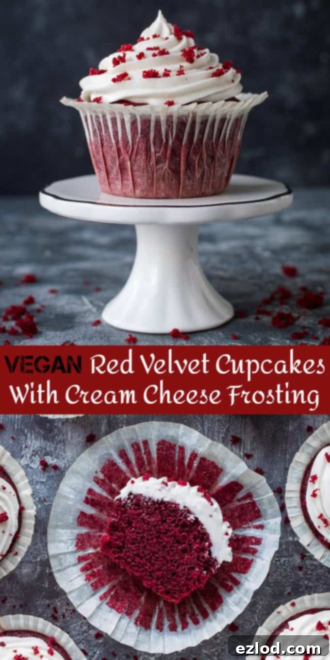 vegan red velvet cupcakes pinterest image