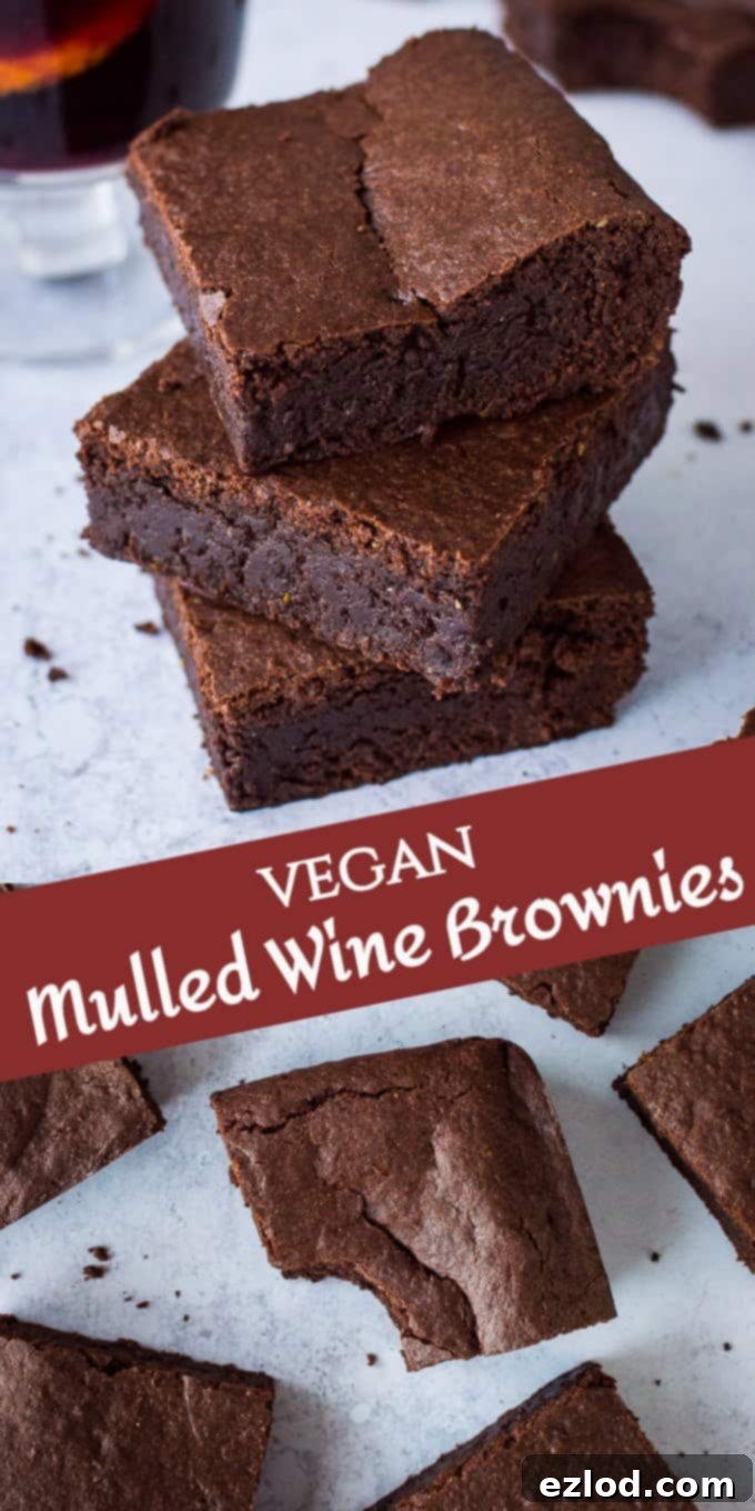 vegan mulled wine brownies pinterest image