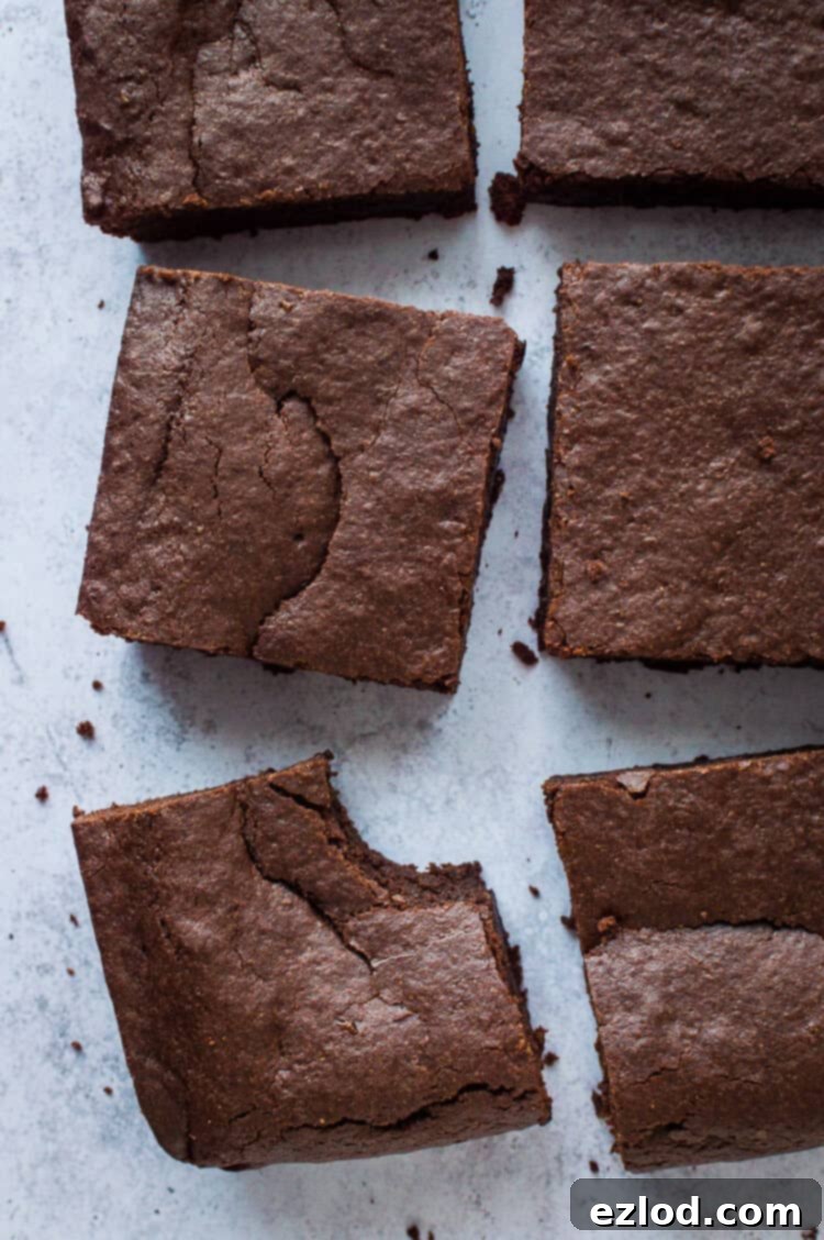 Vegan mulled wine brownies from above with a bite taken out.