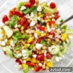 Easy Mediterranean Chickpea Salad, a vibrant and healthy gluten-free recipe perfect for meal prep.