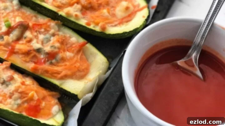 Instant Pot Buffalo Chicken Zucchini Boats