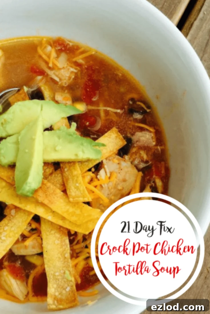 21 Day Fix Crock Pot Chicken Tortilla Soup | Confessions of a Fit Foodie