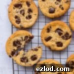 Vegan cookies on a wire rack, one broken in half.