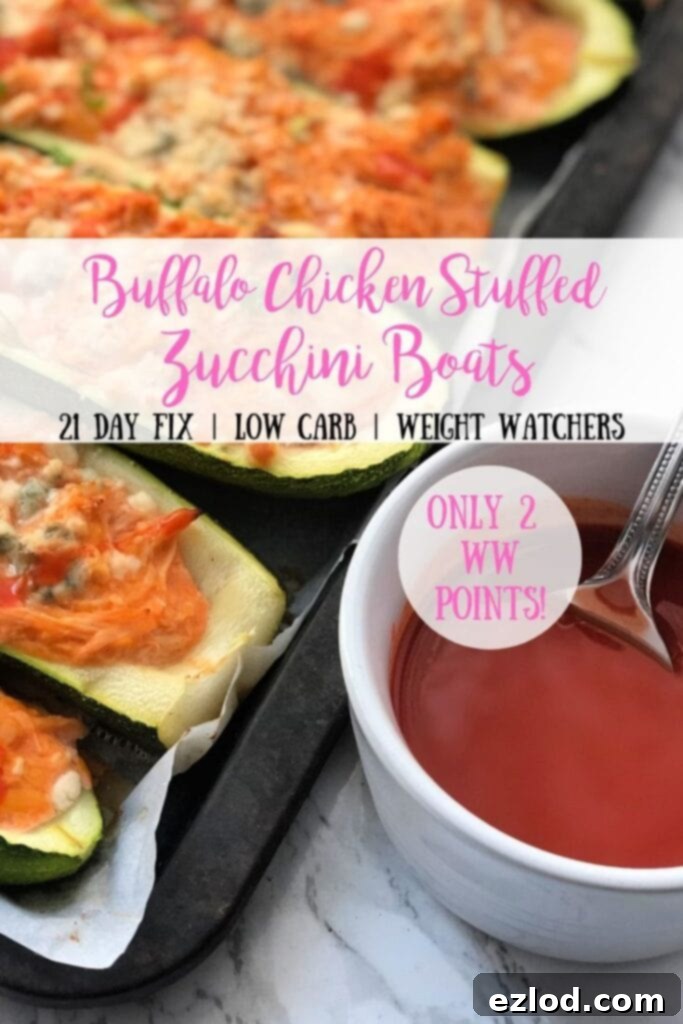 A delicious looking tray of Low Carb Buffalo Stuffed Zucchini Boats