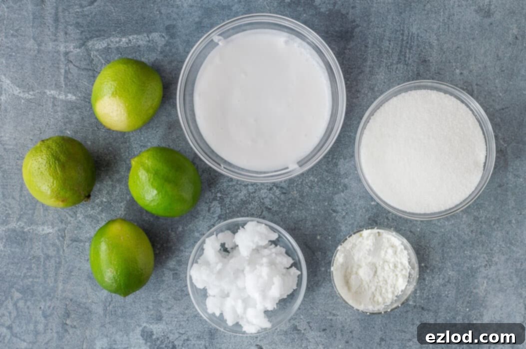 vegan coconut lime curd ingredients