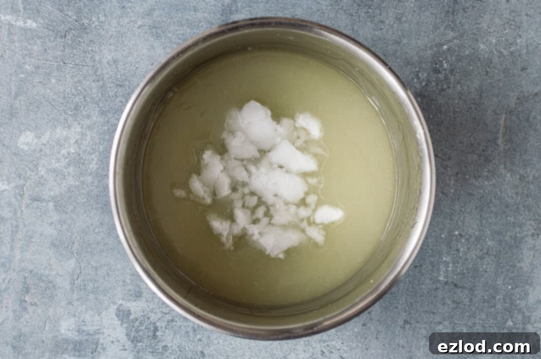 step three - adding the coconut oil