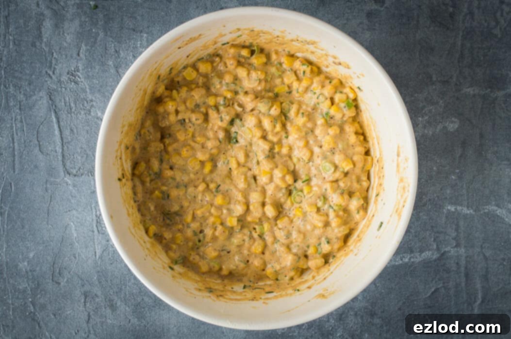step 3 - adding the corn and herbs