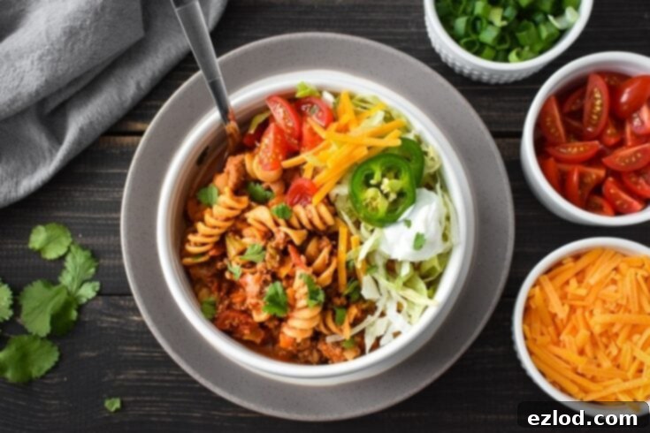 Healthy Instant Pot Cheesy Taco Pasta