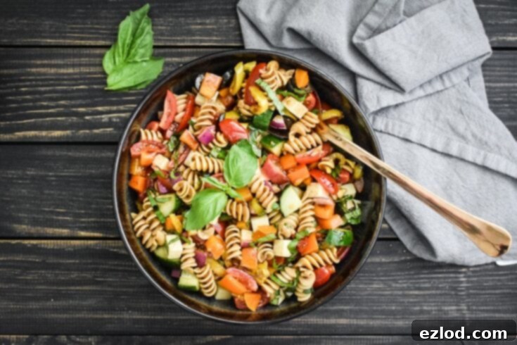 Balsamic Basil Pasta Salad, a healthy side dish