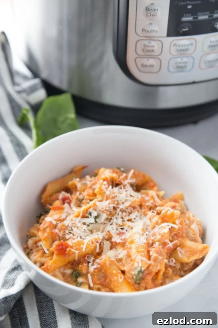 Healthy Instant Pot Baked Ziti for 21 Day Fix, gluten-free