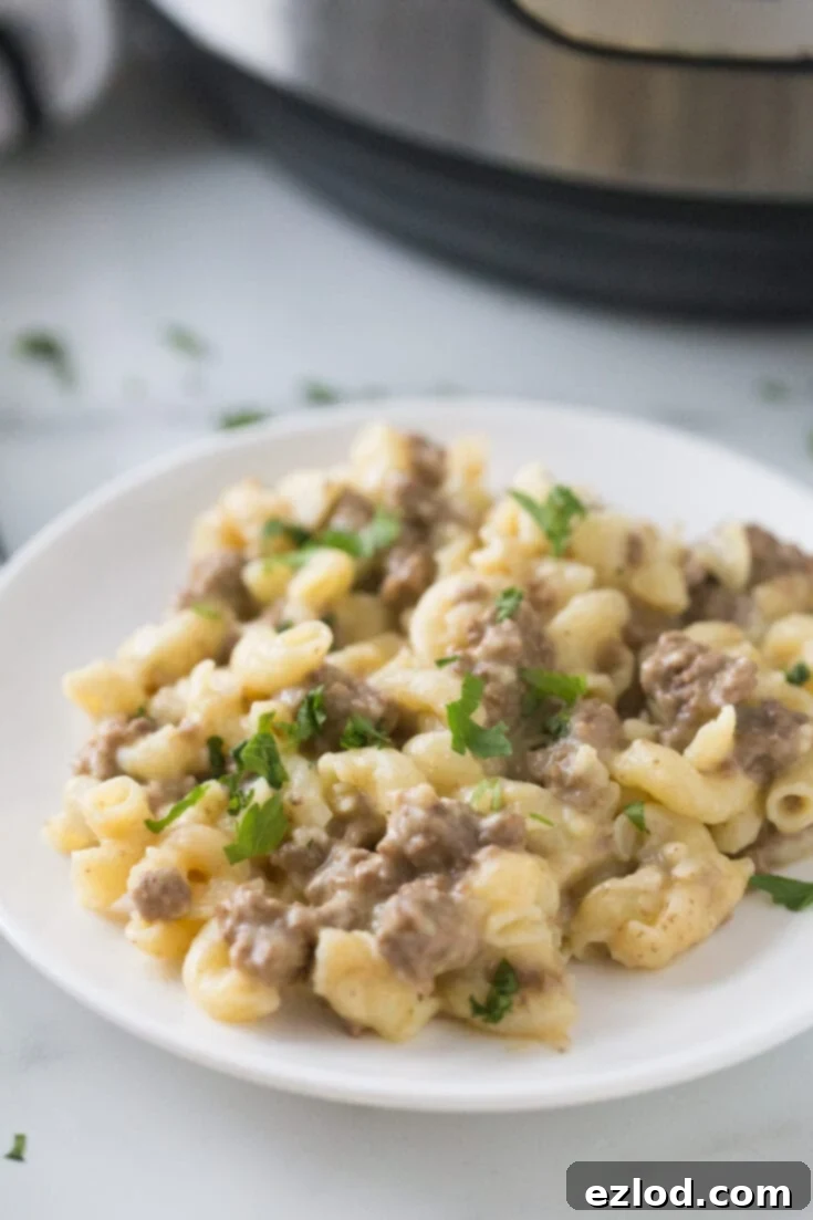 Homemade Hamburger Helper with hidden cauliflower for 21 Day Fix