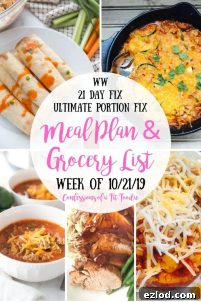 A Pinterest Collage of Healthy Meal Plan Recipes from the Blog Confessions of a Fit Foodie